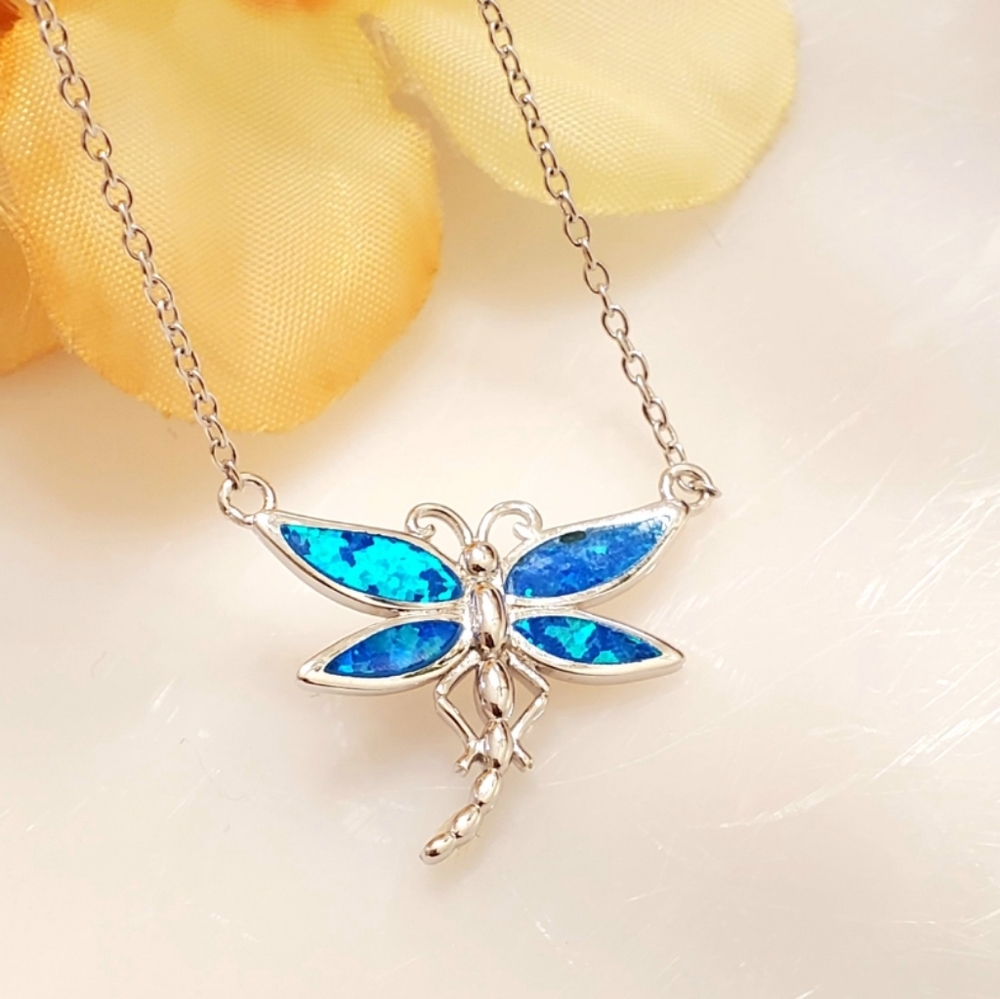 NEW Make A Wish DragonFly Opal Necklace - Picture 7 of 10